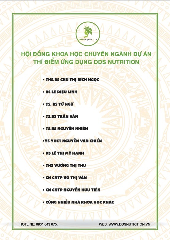 Hội Đồng Khoa Học Chuyên Ngành Dự Án DDS NUTRITION
